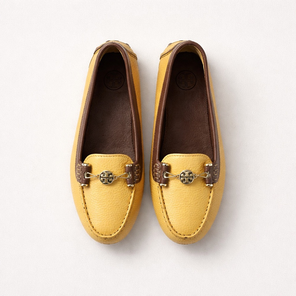 Yellow and Brown Loafers Tory Birch Size 7 1/2